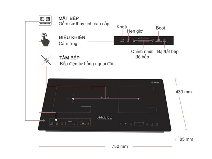 Bếp điện từ hồng ngoại Sunhouse MMB9100VN