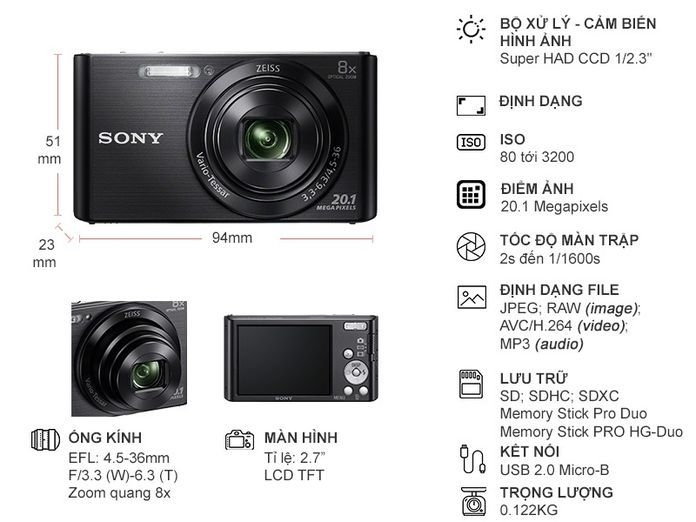 Máy ảnh Sony DSC-W830/BC E32