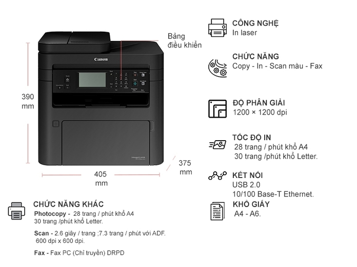 Máy in Canon MF266DN chính hãng, giá khuyến mãi hấp dẫn tại Siêu ...