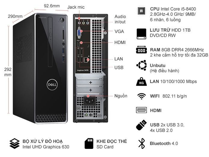 PC Dell Inspiron 3470 i5-8400 STI51315 | Nguyễn Kim