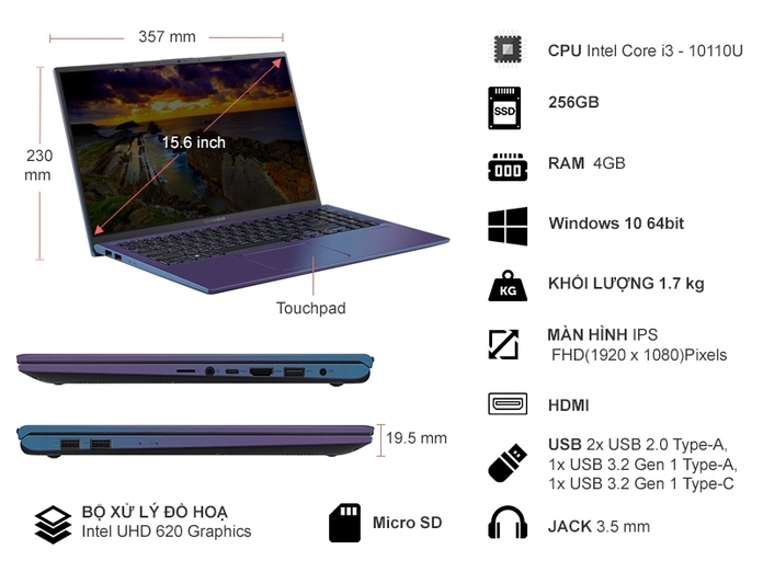 Asus VivoBook 15 A512FA i3-10110U 15.6 inch A512FA-EJ2006T Asus VivoBook 15 A512FA i3-10110U 15.6 inch A512FA-EJ2006T