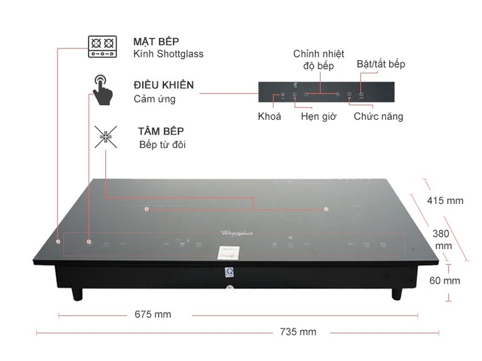BẾP ĐIỆN ĐÔI WHIRLPOOL ACH752S/BLV