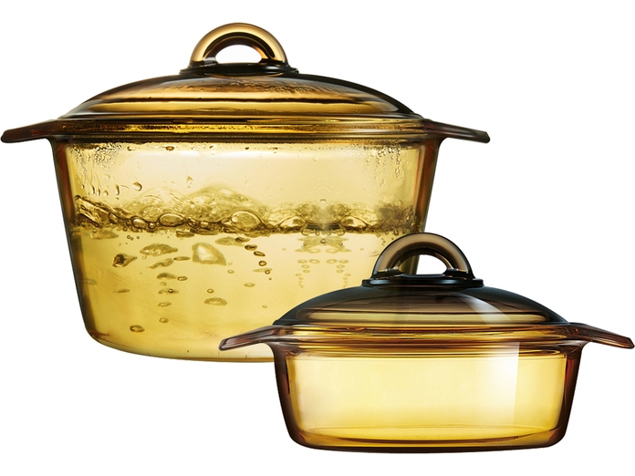 Bộ nồi thủy tinh Luminarc Blooming Amberline 1L 3L Bộ nồi thủy tinh Luminarc Blooming Amberline 1L 3L