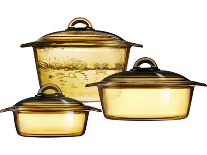 Bộ 3 nồi thủy tinh Luminarc Blooming Amberline bộ 3 Bộ 3 nồi thủy tinh Luminarc Blooming Amberline bộ 3