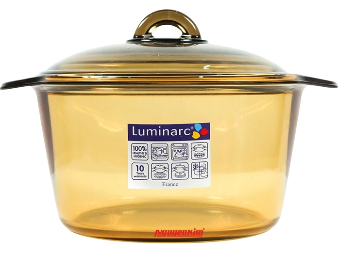 Nồi thủy tinh Luminarc Vitro Blooming Amberline mặt chính diện Nồi thủy tinh Luminarc Vitro Blooming Amberline mặt chính diện
