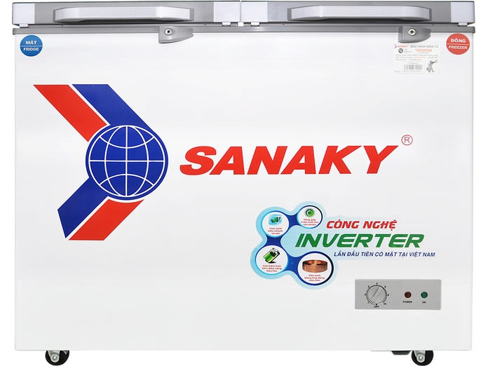 Tủ đông Sanaky Inverter 280 lít VH-4099W4K mặt chính diện
