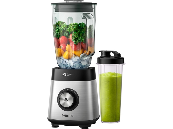Máy xay sinh tố Philips HR3573/90 mặt chính diện đủ bộ