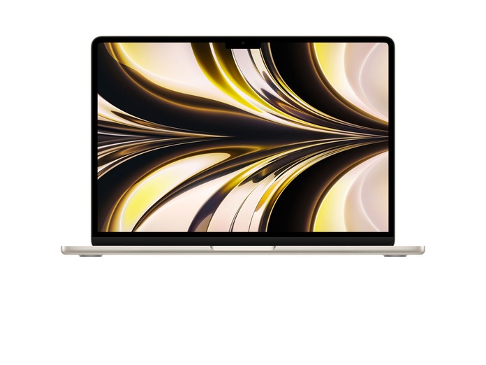 Laptop Macbook M2 2022 13,6 inch 8C MLY13SA/A Trắng mặt chính diện