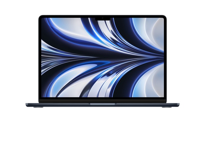 Laptop Macbook M2 2022 13,6 inch 8C MLY33SA/A Xanh Đen mặt chính diện