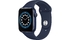 Apple Watch S6 GPS 44mm vỏ nhôm dây cao su Xanh Lam mặt nghiêng trái