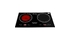 Bếp đôi điện từ hồng ngoại Sunhouse SHB8609 mặt chính diện nghiêng bật bếp