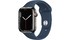 Apple Watch S7 LTE 45mm mặt thép dây cao su Xanh Xám mặt nghiêng